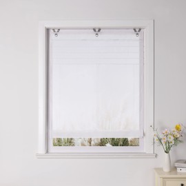 Yujiao Mao Roman Blind with Eyelets Kessy Piping Transparent Voile Roller Blinds Pack of 1