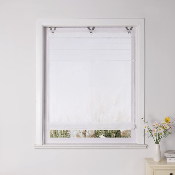 Yujiao Mao Roman Blind with Eyelets Kessy Piping Transparent Voile
