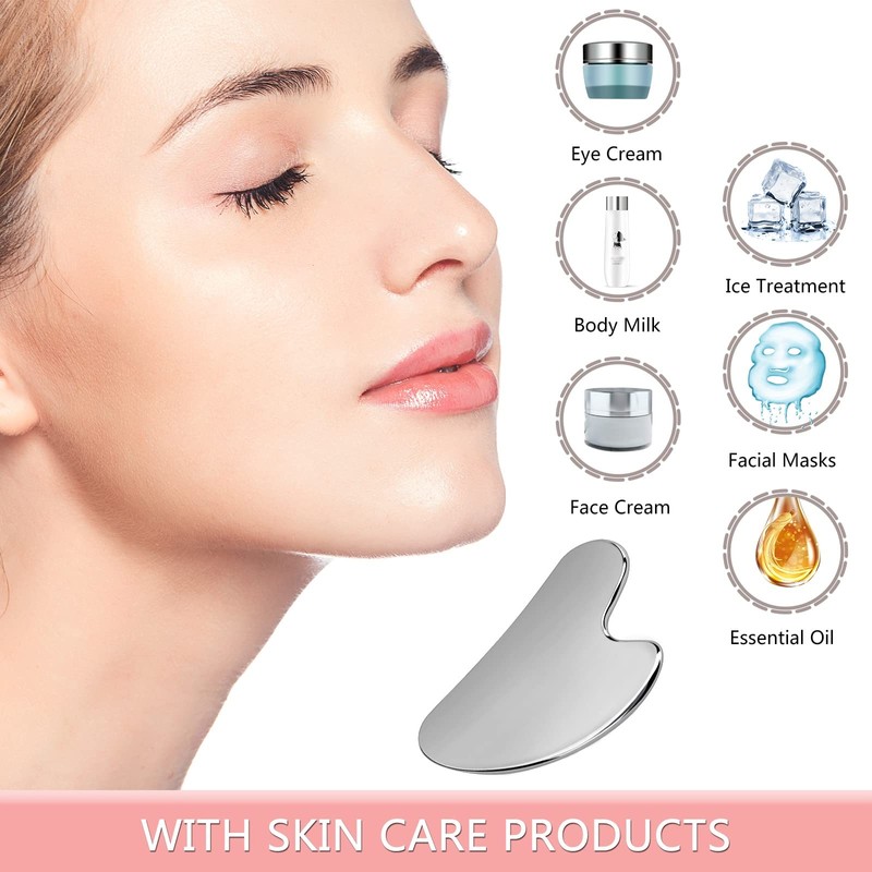 Gua Sha, Premium Stainless Steel Gua Sha Stone, Guasha for