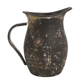 Vintage Country Metal Flower Vase Farmhouse Decorative Milk Can Pot Rustic Pitcher Jug for Home Kitchen Cabinets Table Centerpiece Decor Gifts Retro Brown