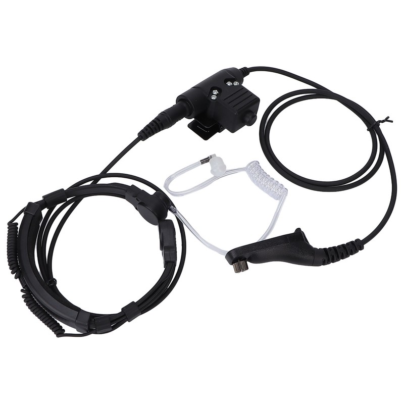 7.1mm Throat Mic Earpiece Retractable Walkie Talkie Headset with U94