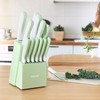 hecef 15 Pieces Kitchen Knife Set with Built-in Sharpening Wooden
