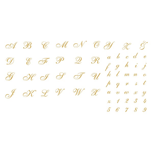 1½" Cursive Stencil, 10 x 12.5 inch (L) - Letters