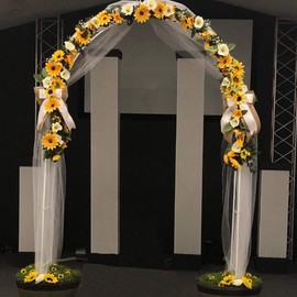 Beferr 4Pcs 7.2FT Artificial Sunflower Vine Hanging Sunflower Garland Silk Flowers with Garden Craft Art Party Home Wedding Decor