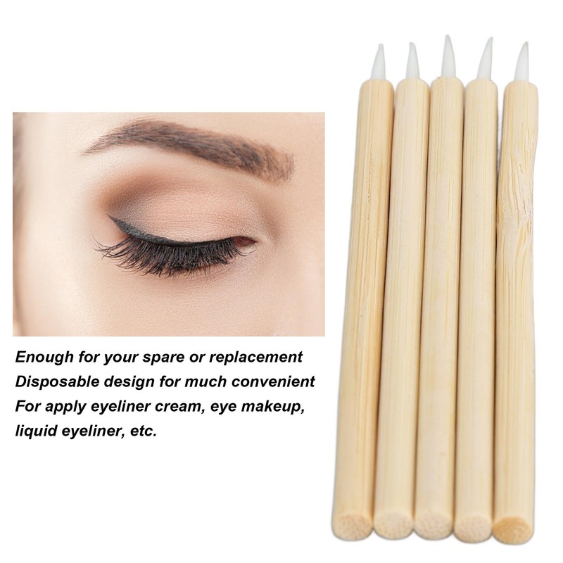 100pcs Eyeliner Brush Disposable Ultra Fine Point Eyeliner Applicator Cosmetic