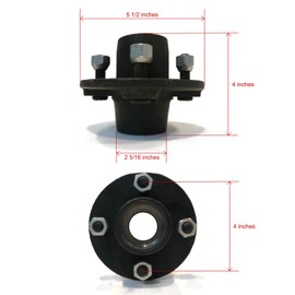 The ROP Shop Trailer Axle Kit 4" Assembly with Hardware, Rated 1250 lb Each for 2000 lb axle