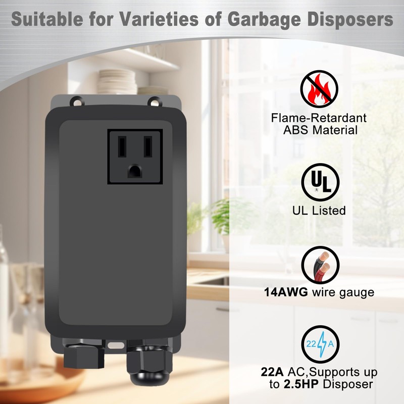 AKEYSRC Garbage Disposal Air Switch Kit, Garbage Disposal Button Brushed