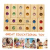 BESTonZON 1 Set Wooden Rainbow Blocks Stacking Blocks Rainbow Gemstone