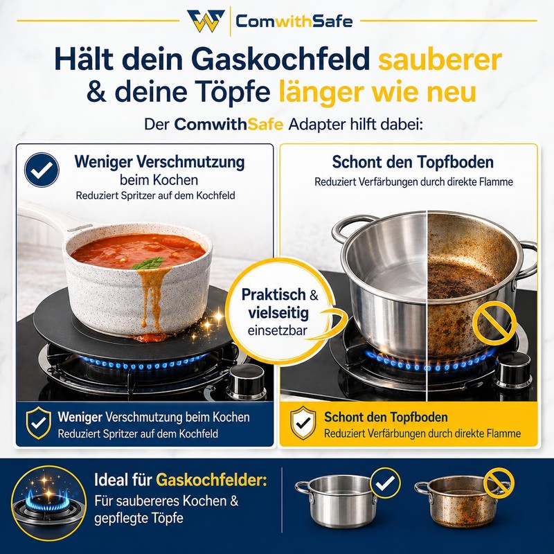 Induction Adaptor 14 cm - Removable Insulating Handle - Does
