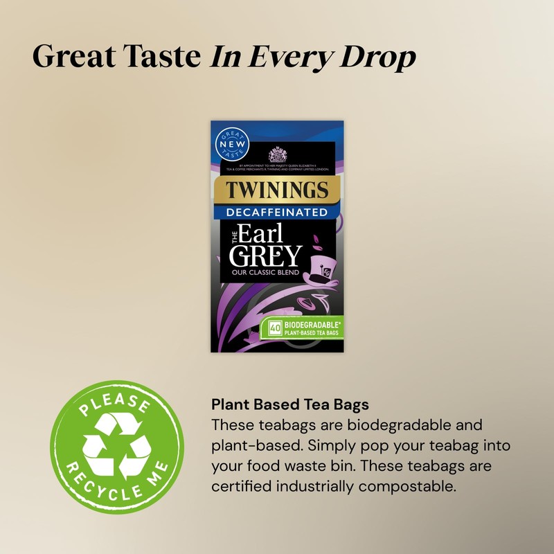 Twinings Earl Grey Bergamot & Lemon Flavoured Decaffeinated Black Tea