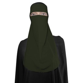 bonballoon Half Niqab Nosepiece Face Cover Veil Breathable Clothing For Muslim Islam Islamic Hijab Hejab Women Womens Burqa Abaya Jilbab (Olive Green)