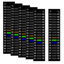 6 Pcs Fish Tank Thermometer Strips, Adhesive Aquarium Thermometer Stickers, Digital Temperature Test Strips, Easy-to-Read Fishes Temperature Stickers for Fishes Inside Tank, 61-122℉(15-50℃)