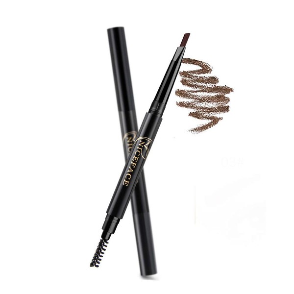 NICEFACE Eyebrow Pencil Coffee Double Ended Precision Waterproof Brow (Coffee/Coffee # 3)