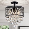WUZUPS Crystal Drum Chandelier Flushmount Ceiling Light Modern Lighting Fixture