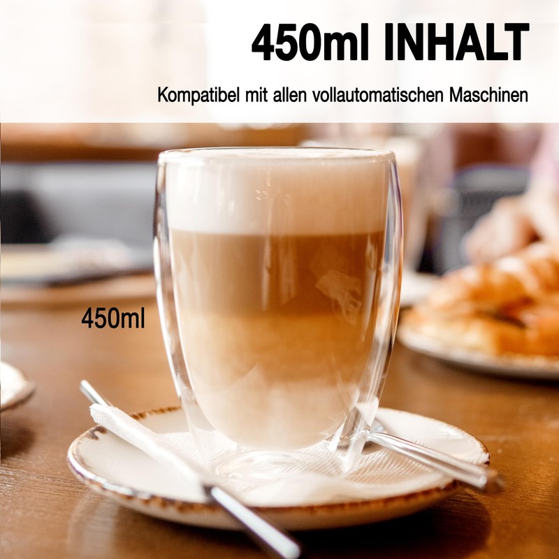 NORDIC SCHILLER Double-walled coffee glasses, latte macchiato glasses, double-walled, 2