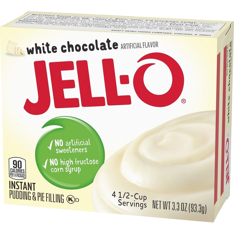 Jell-O Instant Pudding & Pie Filling, White Chocolate, 3.3-Ounce Boxes