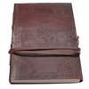 Crystalo - Handmade Leather Bound Notebook Journal with Embossed Om