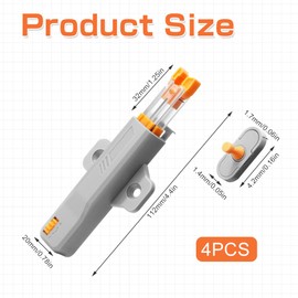ASOFTY 4 Stück Drucktüröffner, 40N Heavy Duty Push Open Türöffner für Schrank, Feder Schnappverschluss, Drucköffner Schrank, Schloss Drucktüröffner für Schränke, Garderoben, Schubladen