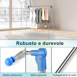 Grillix Portable Clothes Rack, Extendable Clothes Rack, Collapsible Clothes Hanger, Space Saving Steel Clothes Rack for Travel, Camping and Home