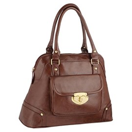 Eye Catch Womens Ula Designer Faux Leather Tote Bag Ladies Shoulder Handbag Brown