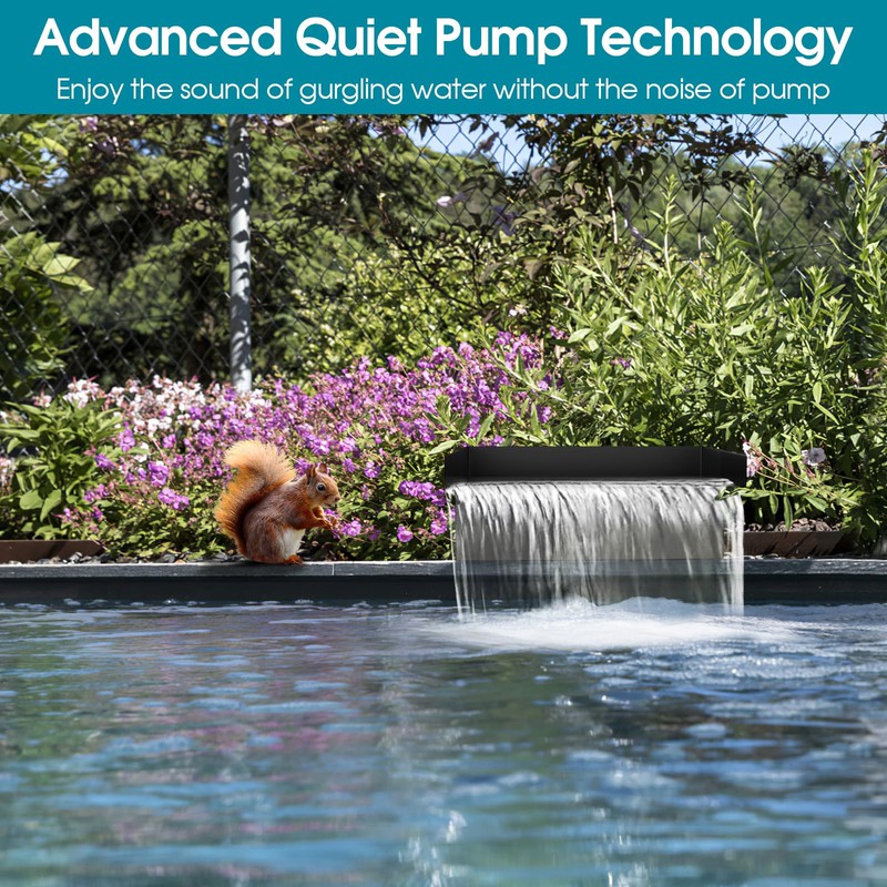 POPOSOAP Pond Waterfall Spillway with Pump Kit, 304 Stainless Steel