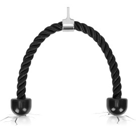 jiuzcare Tricep Rope 70 cm Pull Down Training Triceps Triceps Rope Rope Nylon Fitness Cable Pull Handle Double Handle Workout Triceps Rope Body Equipment Tool for Pull Down Accessories Power Station Black