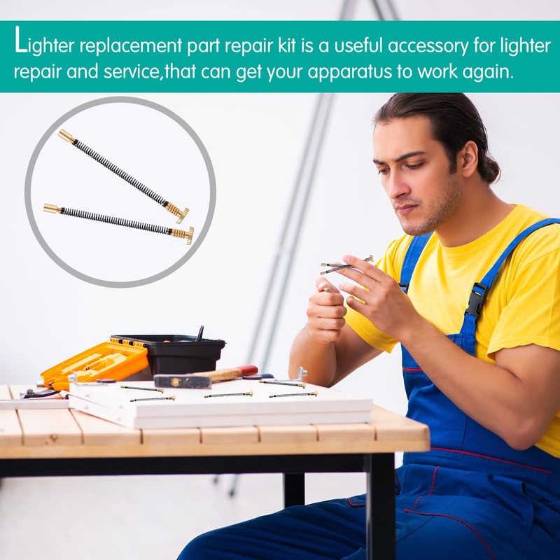 10 Pcs Lighter Replacement Repair Kit, Each Piece Includes Spring