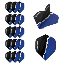 RUTHLESS Dart Flights | Premium 100 Micron Standard Number 2 Shape Rip Torn Design, Blue, 5 Sets of 3 Flights (5XF4190)