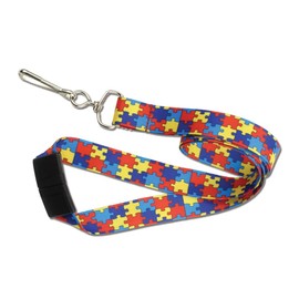 Secure ID, LLC Autism Awareness Safety Lanyard with Puzzle Piece Design C Comfortable and Durable ID & Badge Holder with Breakaway Clasp for Teachers and School