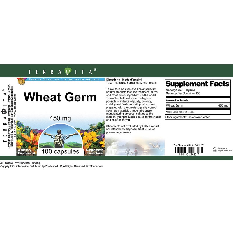 Wheat Germ - 450 mg (100 Capsules, ZIN: 521620)