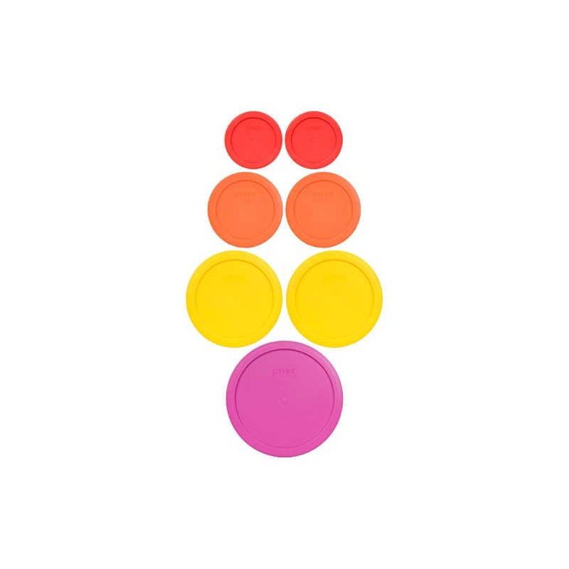 Pyrex Food Storage Plastic Replacement Lid Set (Red, Orange, Meyer