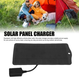 SIXRUN Tragbare Solar-Handyladegerät 5W USB Solarpanel Leichtes Faltbares Solarmodul Ladegerät für Outdoor-Reisen und Camping (Black)