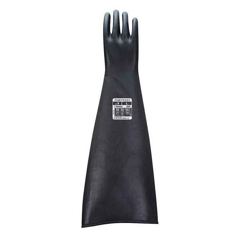 Portwest A803BKRXXL Heavy Latex Rubber Glove 600 mm Size XXL