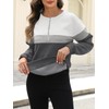 TICTICMISS Womens Sweatshirts Half Zip Fleece Pullover Tops Color Block