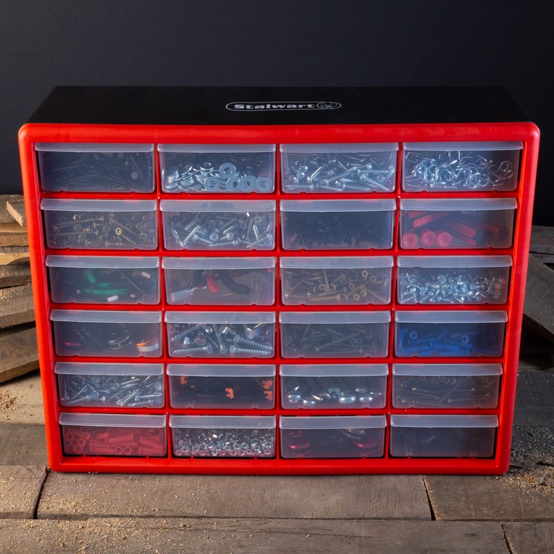 Set of Two Storage Bins with Drawers – Pair of