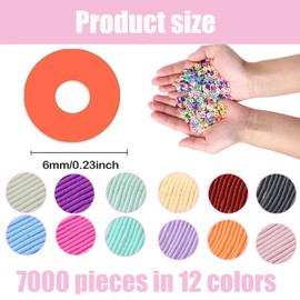7000 Pack Clay Beads, (6mm), Bracelet Making Kit - 12 Styles Soft Clay Beads for Jewelry Making, DIY Crafts, and Kids’ Creative Projects
