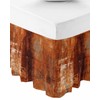 Burnt Orange Bed Skirt Queen Size 16 Inch Drop, Adjustable