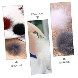 Mikinona 3sets Detachable Hair Ball Nail Art Decor Manicure Art Decor Set Grey 6pcs*3