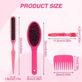 FAMULP 5 Pcs Wig Brush for Human Hair Set, Wig Brushes for Synthetic Hair, Wigs Comb with Ergonomic