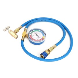 Youngine Universal 1M Car R134A Coolant Pressure Gauge Hose AC R134A Copper U-Charge Coolant Hose with Gauge