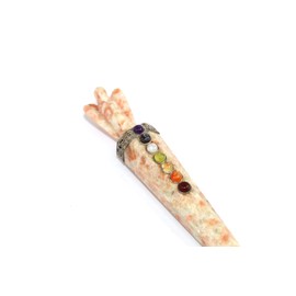 Jet International Energized Sunstone Angel Chakra Wand Stick Approx. 5-6 Inch Charged Cleaned Programmed Pure Real Stick Free Booklet Crystal Therapy Balancing Image is only a reference