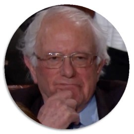 Kiwi Gifts Bernie Sanders Thinking Grumpy Face - 10 Pack Circle Stickers 3 Inch