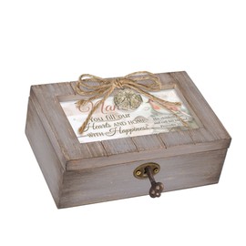 Cottage Garden Nana Hearts Home Happiness Grey Distressed Locket Petite Music Box Plays Amazing Grace