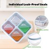 4 Pack Stainless Steel Snack Containers, 4 Compartments，24 oz，Leak-Proof