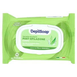 Depilsoap Salviette Emollienti Post-Epilazione – 15 Salviette Idratanti e Lenitive per Pelle Liscia e Morbida, Ideali per Pelli Sensibili, Dermatologicamente Testate