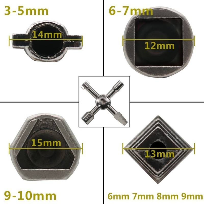 SuoYaNuo Multifunctional Twin Cabinet Key Wrenches Cross With 1 Chain