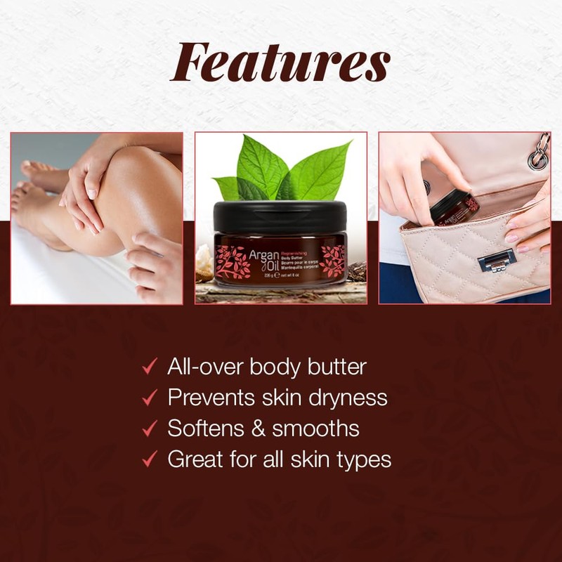 Body Drench Argan Oil Skin Moisturizer, Body Butter, Deeply Hydrating