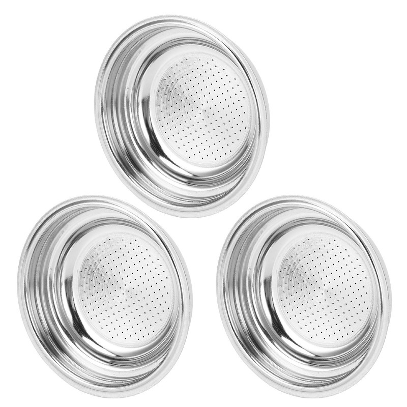 3pcs Stainless Steel Coffee Filter 51mm Pressurized Filter Basket Reusable