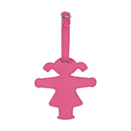 AMPELMANN Luggage Tag Travel Companion Traffic Light Woman Pink PU Leather