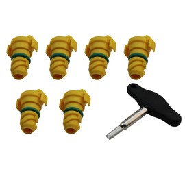 Eisorter Oil Drain Plug fit for Ford F150 Mustang Bronco Edge Lincoln Explorer 2.7, 3.0, 3.5, 5.0 with Oil Drain Plug Removal Tool,KX6Z6730B -B FT4Z-6730-A BC3Z-6730-A (7 Pack)